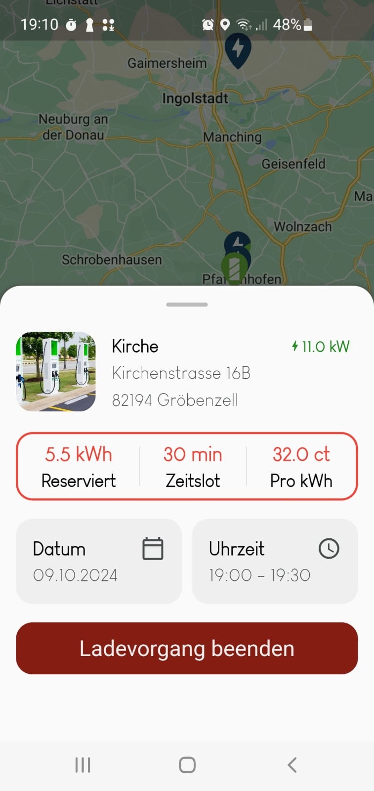 Mobile App für Ladevorgänge